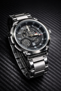 Men’s Luxury Mechanical-Style Watch – Skeleton Dial Stainless Steel